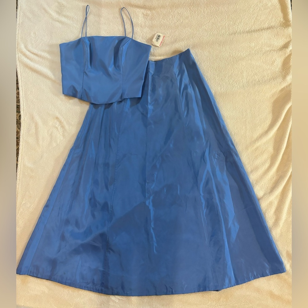 NWT Blue Vintage Michaelangelo Formal Bodice Top Maxi Skirt Set
